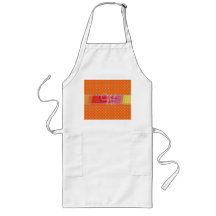 Wedding monogram orange diamonds aprons