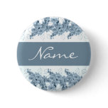 Wedding name tags - customisable blue orchids buttons