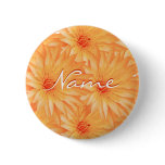 Wedding name tags - customisable orange lilly buttons