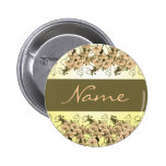 Wedding name tags - customisable peach orchids pin