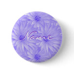 Wedding name tags - customisable purple lilly buttons