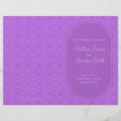 Make This Order Of Service And Wedding Program As Both A Courtesy To Your