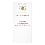 Wedding Order of Service Monogram Logo Full Colour Rack Card