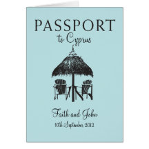 Wedding Passport Invitation to Cyprus Cards