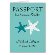 Wedding Passport Invitation to Dominican Republic Cards