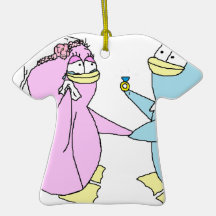 Wedding Penguins Christmas Ornament