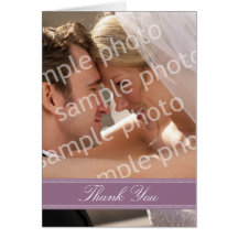Wedding Photo Custom Thank You Card (purple)