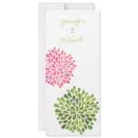 Wedding Pink & Green Flower Blooms Invitation