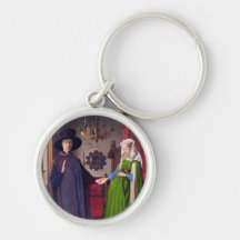 Wedding Portrait by Jan Van Eyck Key Chain