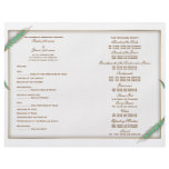 Wedding program aqua gold template (three) flyers