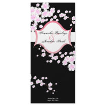 Wedding Program - Black & White Cherry Blossoms