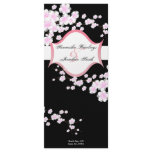 Wedding Program - Black & White Cherry Blossoms rack cards