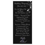 wedding,program,black,white,classy,chic,simple rack cards