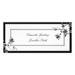 Wedding Program - Black & White Delicate Floral Customized Rack Card