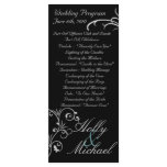 wedding,program,black,white,fancy,classy,simple rack cards