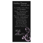 wedding,program,black,white,pink,classy,chic rack cards