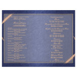 Wedding program blue cream wheat flyers