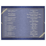 Wedding program blue cream wheat flyers