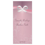 Wedding Program - Classy Pink Satin Floral  Ribbon rack cards