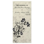 Wedding Program - Elegant Black and White Floral rack cards