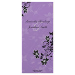 Wedding Program - Elegant Black & Purple Floral rack cards