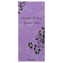 Wedding Program - Elegant Black & Purple Floral