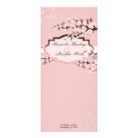 Wedding Program - Elegant Pink Cherry Blossoms Customized Rack Card