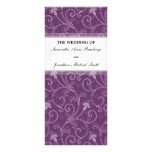 Wedding Program - Elegant Purple Victorian Floral Customised Rack Card