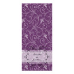 Wedding Program - Elegant Purple Victorian Floral Full Colour Rack Card