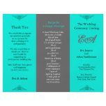 Wedding Program Folder Classic Teal Grey flyers