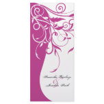 Wedding Program - Fuchsia Pink Contrasting Floral rack cards