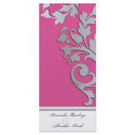 Wedding Program - Fuchsia Pink & Silver Sparkle rack cards