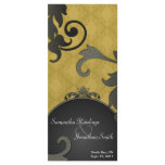 Wedding Program - Gold Black & White Floral Damask rack cards