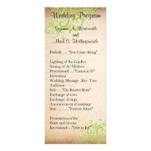 Wedding Program - Green Full Color Rack Card