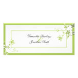 Wedding Program - Green & White Delicate Floral Rack Card Design