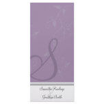Wedding Program - Monogram Lavender Purple Floral rack cards