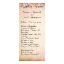 Wedding Program - Pink Full Colour Rack Card
