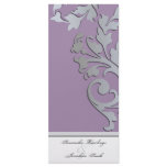 Wedding Program - Purple Silver Sparkle Swirl rack cards