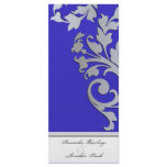 Wedding Program - Royal Blue Silver Sparkle Swirl rack cards