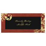 Wedding Program - Royal Red & Gold Shimmer Floral rack cards