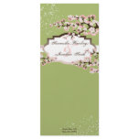 Wedding Program - Sage Green Cherry Blossoms rack cards