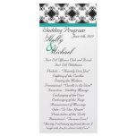 wedding,program,teal,black,fancy,classy,cute rack cards