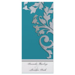 Wedding Program - Turquoise & Silver Sparkle rack cards