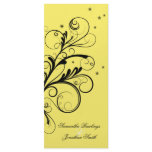 Wedding Program Yellow White Floral Elegant Swirl Rack Card Template