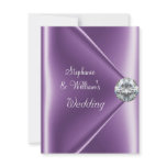 Wedding Purple Mauve Diamond Jewel invitations