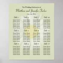 Wedding Reception Seating Chart - Standard Sizes