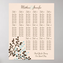 Wedding Reception Seating Chart - Standard Sizes