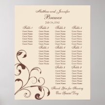 Wedding Reception Seating Chart - Standard Sizes Posters