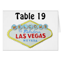 Wedding Reception Table Number Las Vegas Card