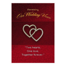 Wedding Renewal - Two Hearts are One Announcement